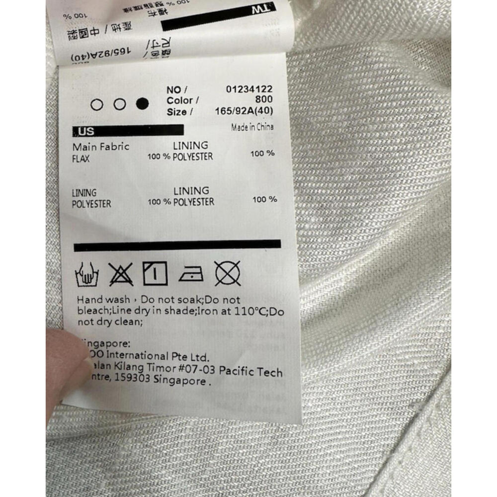 iRoo Flax Linen Two Button Blazer "To The Supreme Being" Embroidered Pocket - Picture 7 of 8